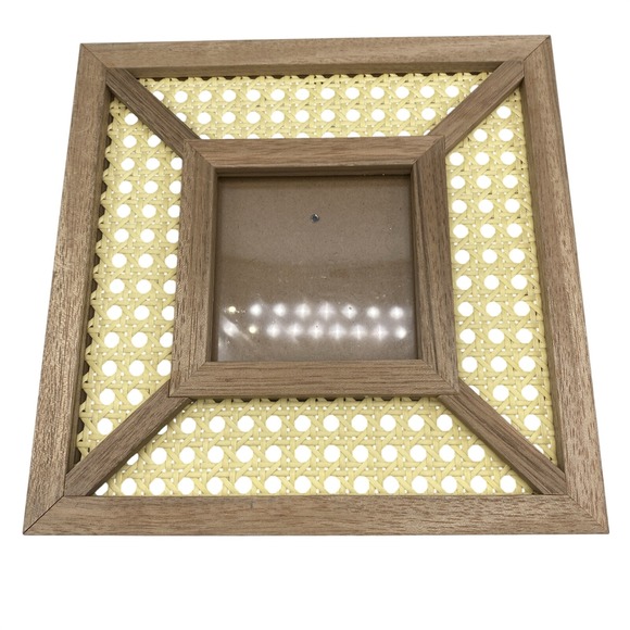 Tommy Bahama Other - Tommy Bahama Cane Rattan Wood Caning Square Picture Frame Photo 4x4 / 9x9